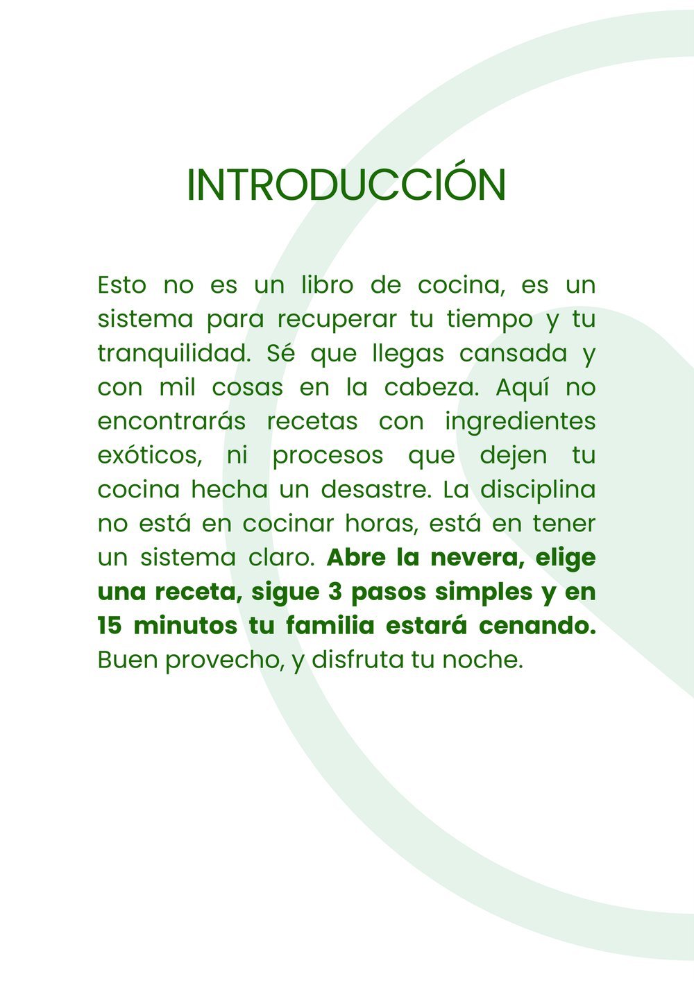 Página de introducción del recetario